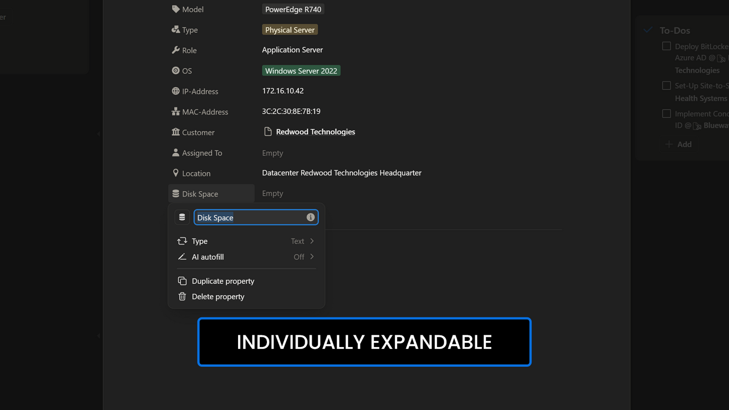 Orcaflow Console Individually Expandable Properties
